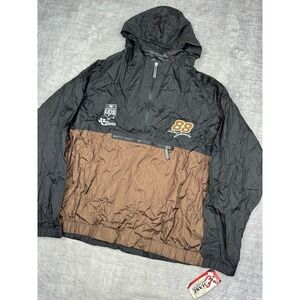 UPS Racing Jacket Mens Medium Black Dale Jarrett Vtg Y2K‎ Windbreaker Nascar